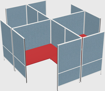 Modern modular quad l-shaped panel system