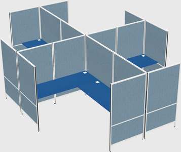 Modern modular quad l-shaped panel system