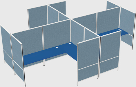 Modern modular quad l-shaped panel system