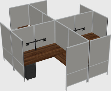 Modern modular quad l-shaped panel system