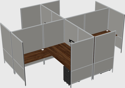 Modern modular quad l-shaped panel system