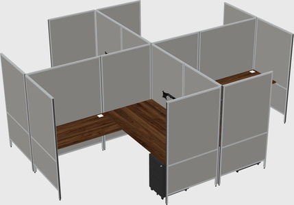Modern modular quad l-shaped panel system
