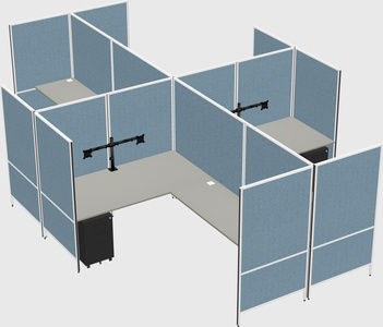 Modern modular quad l-shaped panel system