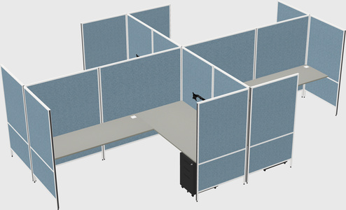 Modern modular quad l-shaped panel system