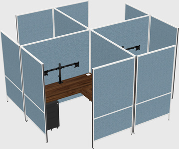 Modern modular quad l-shaped panel system