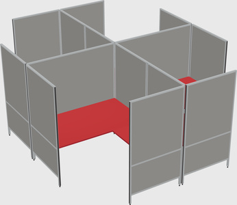 Modern modular quad l-shaped panel system