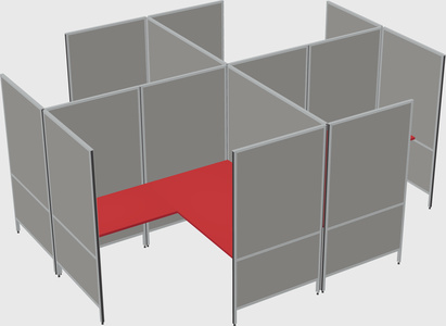 Modern modular quad l-shaped panel system