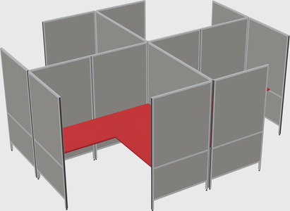 Modern modular quad l-shaped panel system