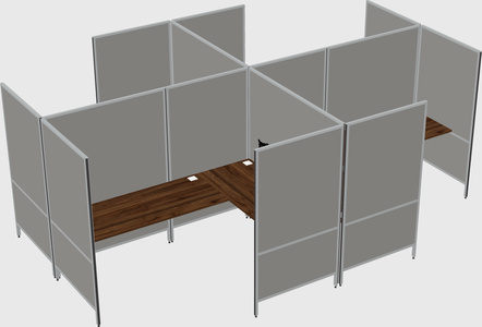 Modern modular quad l-shaped panel system