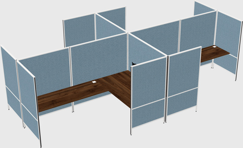 Modern modular quad l-shaped panel system