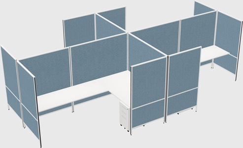 Modern modular quad l-shaped panel system