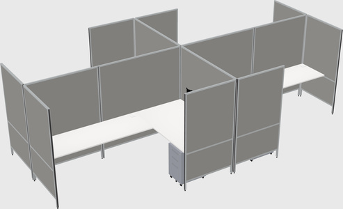 Modern modular quad l-shaped panel system