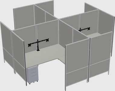 Modern modular quad l-shaped panel system