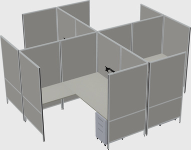 Modern modular quad l-shaped panel system