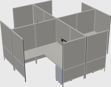 Modern modular quad l-shaped panel system