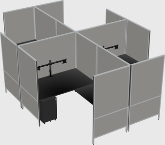 Modern modular quad l-shaped panel system