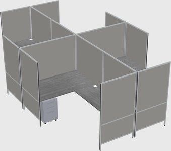 Modern modular quad l-shaped panel system