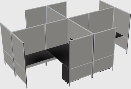 Modern modular quad l-shaped panel system