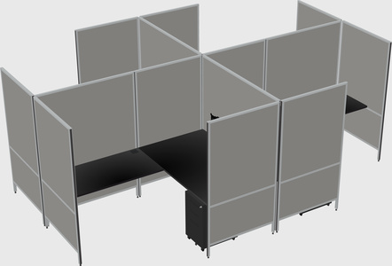 Modern modular quad l-shaped panel system