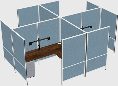 Modern modular quad l-shaped panel system