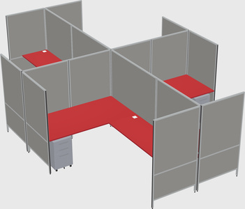 Modern modular quad l-shaped panel system
