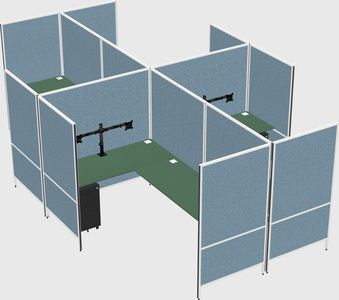 Modern modular quad l-shaped panel system