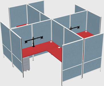 Modern modular quad l-shaped panel system
