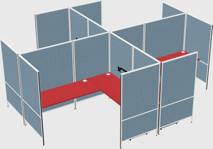 Modern modular quad l-shaped panel system