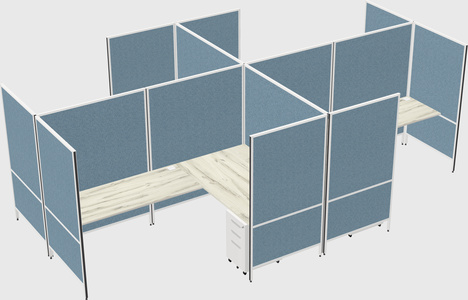 Modern modular quad l-shaped panel system