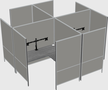Modern modular quad l-shaped panel system