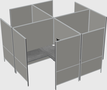 Modern modular quad l-shaped panel system