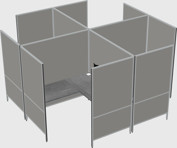 Modern modular quad l-shaped panel system