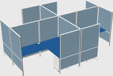 Modern modular quad l-shaped panel system