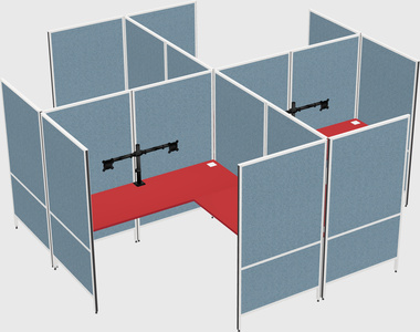 Modern modular quad l-shaped panel system