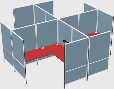 Modern modular quad l-shaped panel system