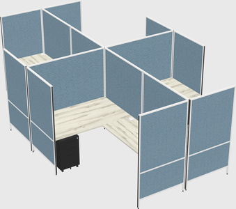 Modern modular quad l-shaped panel system