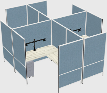 Modern modular quad l-shaped panel system