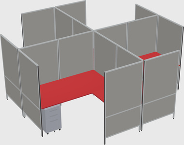 Modern modular quad l-shaped panel system