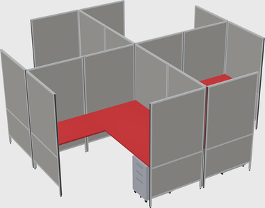 Modern modular quad l-shaped panel system