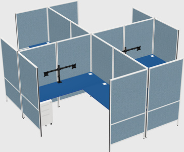 Modern modular quad l-shaped panel system