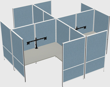 Modern modular quad l-shaped panel system