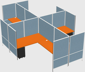 Modern modular quad l-shaped panel system