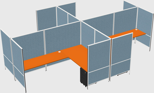 Modern modular quad l-shaped panel system