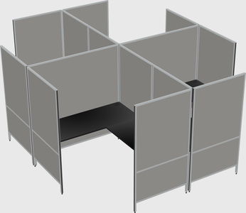 Modern modular quad l-shaped panel system