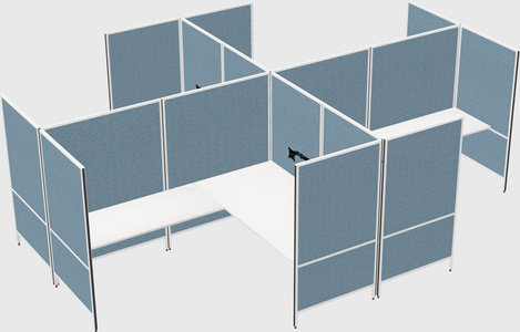 Modern modular quad l-shaped panel system