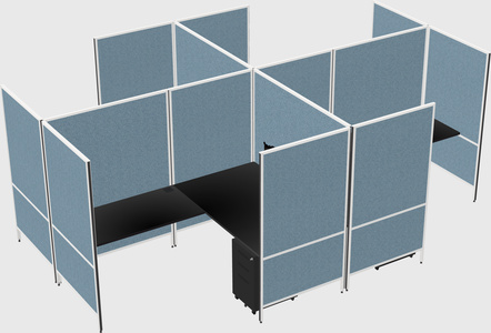 Modern modular quad l-shaped panel system