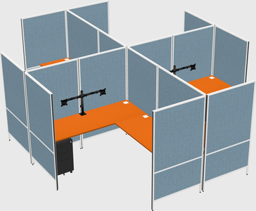 Modern modular quad l-shaped panel system