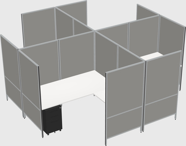 Modern modular quad l-shaped panel system