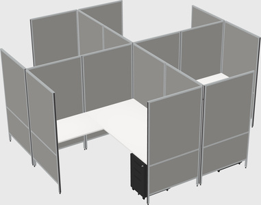 Modern modular quad l-shaped panel system