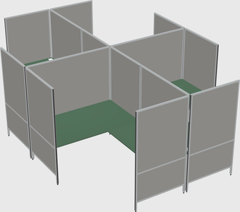 Modern modular quad l-shaped panel system